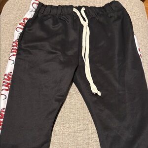 Womens Black Joggers WEIV Red Snake